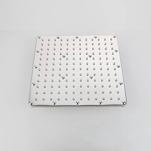 TOSCH Shower 304 Sandwich Square 8X8 INCH Over Head Shower, Large Silver - Without Rod Arm