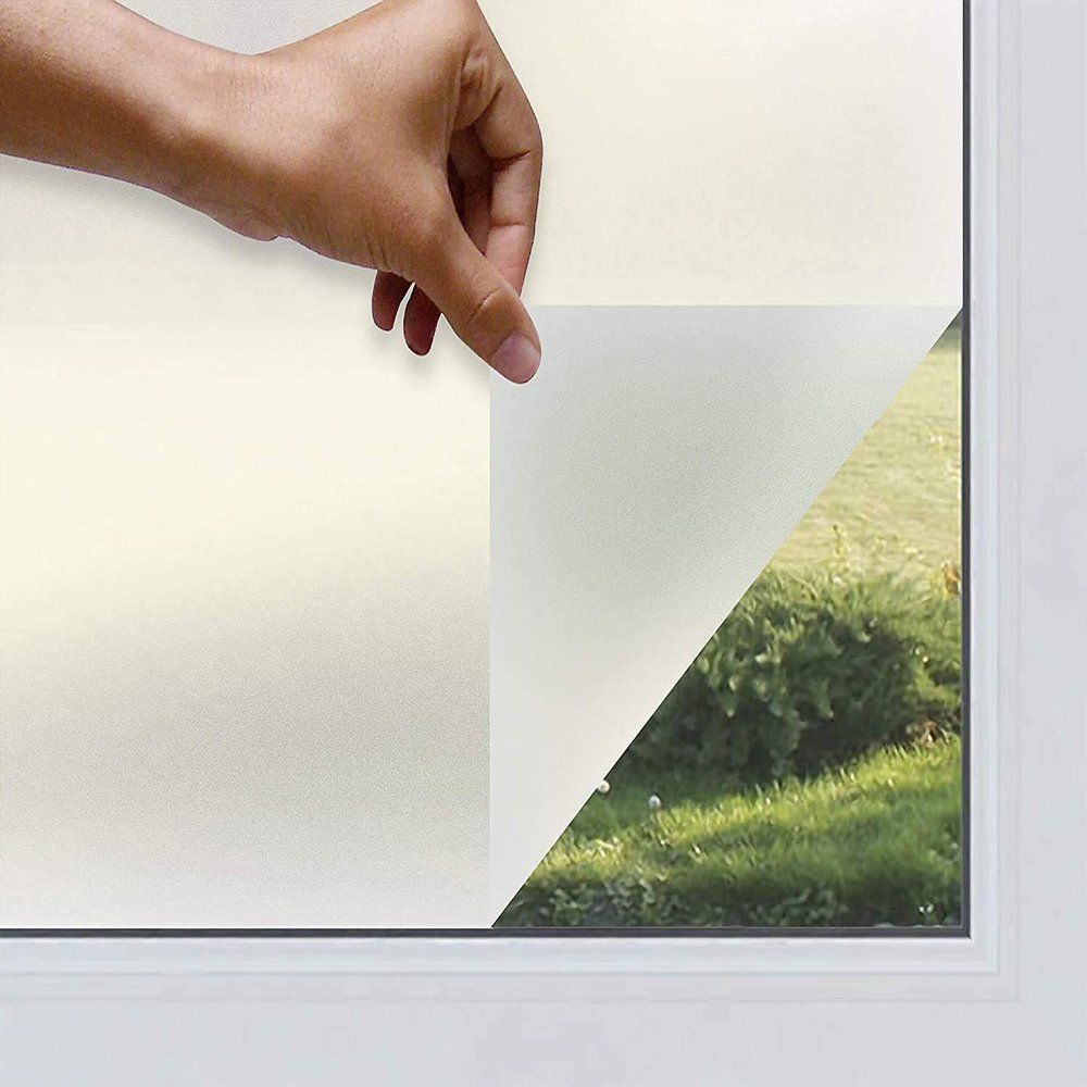 WallDesign Vinyl Frosted Window Self Adhesive Privacy Glass Film - 18 X 48 Inch, Frost Colour