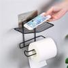 Vroxy Toilet Paper Holder with Mobile Stand | Toilet Paper Holder in Bathroom Strong Magic Sticker | Multi-Function Tissue/Towel Holder Rack with Soap/Mobile Stand, Multi Color view 1