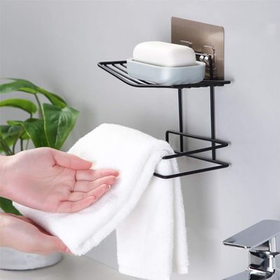 Vroxy Multi Purpose Self Adhesive Tissue Toilet Paper Holder Storage with Shelf, Wall-Mounted Paper Towel Storage Rack Bathroom Wall Shelf, Multi Color (Tissue Paper Dispenser with Mobile Stand)