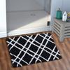 AEROHAVEN Glorious Super Soft Microfiber Abstract Designer Anti Slip Bathmat - BM-12 (Black, 50 x 80 cm) view 1