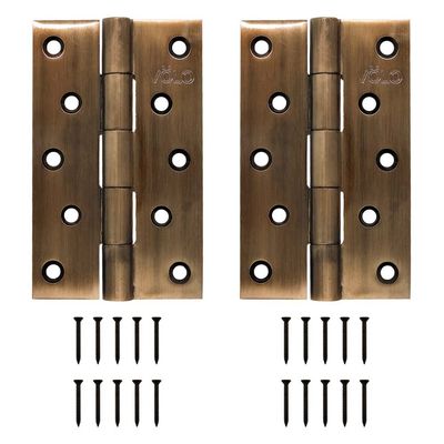Volo Door Butt Hinges 5 inch / 4 inch x 10 Gauge/3 mm Thickness (Stainless Steel, Antique Finish) (5 Inch (Pack of 2 Pcs))