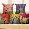 Garisha Abstract Decorative Designer Printed Throw Pillow/Jute Cushion Covers (16 X 16-inches, Multicolour) - Set of 5 view 1