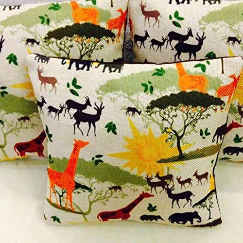 Garisha Abstract Decorative Designer Printed Throw Pillow/Jute Cushion Covers (16 X 16-inches, Multicolour) - Set of 5