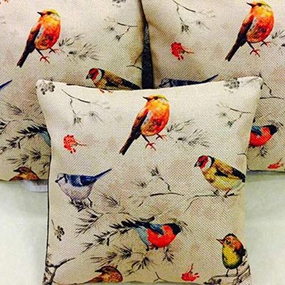 Garisha Abstract Decorative Designer Printed Throw Pillow/Jute Cushion Covers (16 X 16-inches, Multicolour) - Set of 5