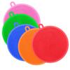 TOPHAVEN Silicone Washing Sponge Antibacterial Silicone Dish Scrubber Fruit and Vegetable Washing Brush Round Scrubber Pad Multipurpose Silicone Dishwashing Tools for Kitchen (Pack OF-10) view 2