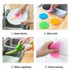 TOPHAVEN Silicone Washing Sponge Antibacterial Silicone Dish Scrubber Fruit and Vegetable Washing Brush Round Scrubber Pad Multipurpose Silicone Dishwashing Tools for Kitchen (Pack OF-10) view 4