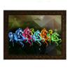 Indianara Vastu Seven Running Horses Painting -Synthetic Wood, 27x30.5x1cm, Multicolour (Style 7) view 1