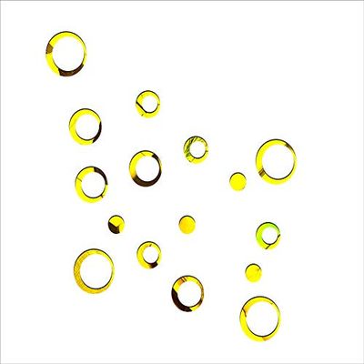 KC DCOR Decorative Circle Design Golden Mirror Wall Sticker Self Adhesive Home Dcor (Mirror Size 122x143cm)
