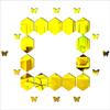 KC DCOR Hexagen and Butterflyes Mirror Gold Wall Sticker Self Adhesive Home Dcor (Mirror Size 64x83 cm) view 1
