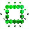 KC DCOR Hexagen and Butterflyes Mirror Green Wall Sticker Self Adhesive Home Dcor (Mirror Size 64x83 cm) view 1