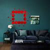 KC DCOR Hexagen and Butterflyes Mirror Red Wall Sticker Self Adhesive Home Dcor (Mirror Size 64x83 cm) view 2