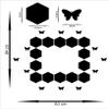 KC DCOR Hexagen and Butterflyes Mirror Red Wall Sticker Self Adhesive Home Dcor (Mirror Size 64x83 cm) view 3