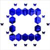 KC DCOR Hexagen and Butterflyes Mirror Blue Wall Sticker Self Adhesive Home Dcor (Mirror Size 64x83 cm) view 1