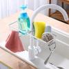 2 Pcs Metal Faucet Sponge Storage Rack/Tap Holder Organizer/Soap Sponge Dish Hanging Clamp Holder/Sink Caddy Drainer Shelf for Kitchen Bathroom Sink Wash Basin - Black (15x10x4cm) view 2