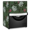 Stylista Waterproof Front Load Washing Machine Cover Compatible for LG 5.5 kg, 6 kg & 6.5 kg Petals Pattern Green view 1