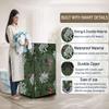 Stylista Waterproof Front Load Washing Machine Cover Compatible for LG 5.5 kg, 6 kg & 6.5 kg Petals Pattern Green view 4