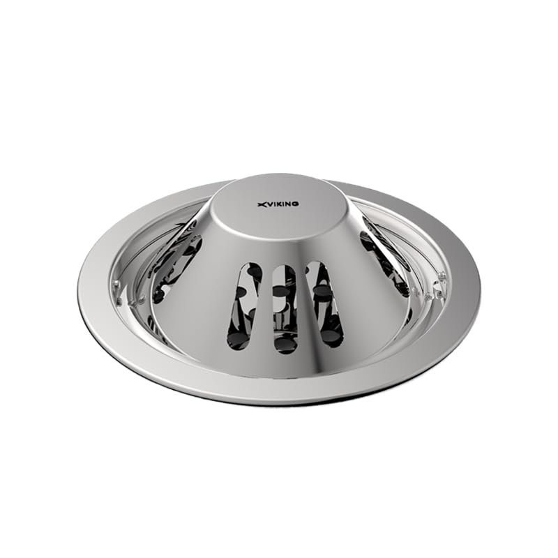 Viking SS201 Roof Balcony Drain Round-Dome with Dia 125mm (5),Stainless Steel 201 Polished Finish - Suitable for terraces, Patios and Outdoor Spaces,Efficient Water Drainage