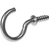 Immech - 1.25 Inch Nickel Finish Steel Cup Hook Holder, Open Sheep Eye Ring Hook, DIY Self-Tapping Screw, Ceiling Hooks, Pack of 100 Pcs view 4