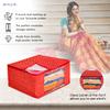 PrettyKrafts Cotton Quilted Large Sari Cover Bag with transparent window, Pack of 3, Red view 4