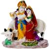 Love Kart Lord Radha Krishna Idol with Cow/Hindu God Makhan chor/Bal Gopal Murti Statue Marble Look janmashtami Spiritual Diwali Puja Mandir/Temple/Home Dcor/Office Vastu Showpiece - 11cm view 1
