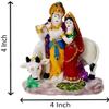 Love Kart Lord Radha Krishna Idol with Cow/Hindu God Makhan chor/Bal Gopal Murti Statue Marble Look janmashtami Spiritual Diwali Puja Mandir/Temple/Home Dcor/Office Vastu Showpiece - 11cm view 3