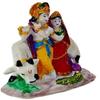 Love Kart Lord Radha Krishna Idol with Cow/Hindu God Makhan chor/Bal Gopal Murti Statue Marble Look janmashtami Spiritual Diwali Puja Mandir/Temple/Home Dcor/Office Vastu Showpiece - 11cm view 4