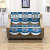 Castiqa Cotton Fabric Floral, Abstract Design 3 Seater Sofa Covers Set (Aqua Blue, W x H: 69 x 178 cm) view 1