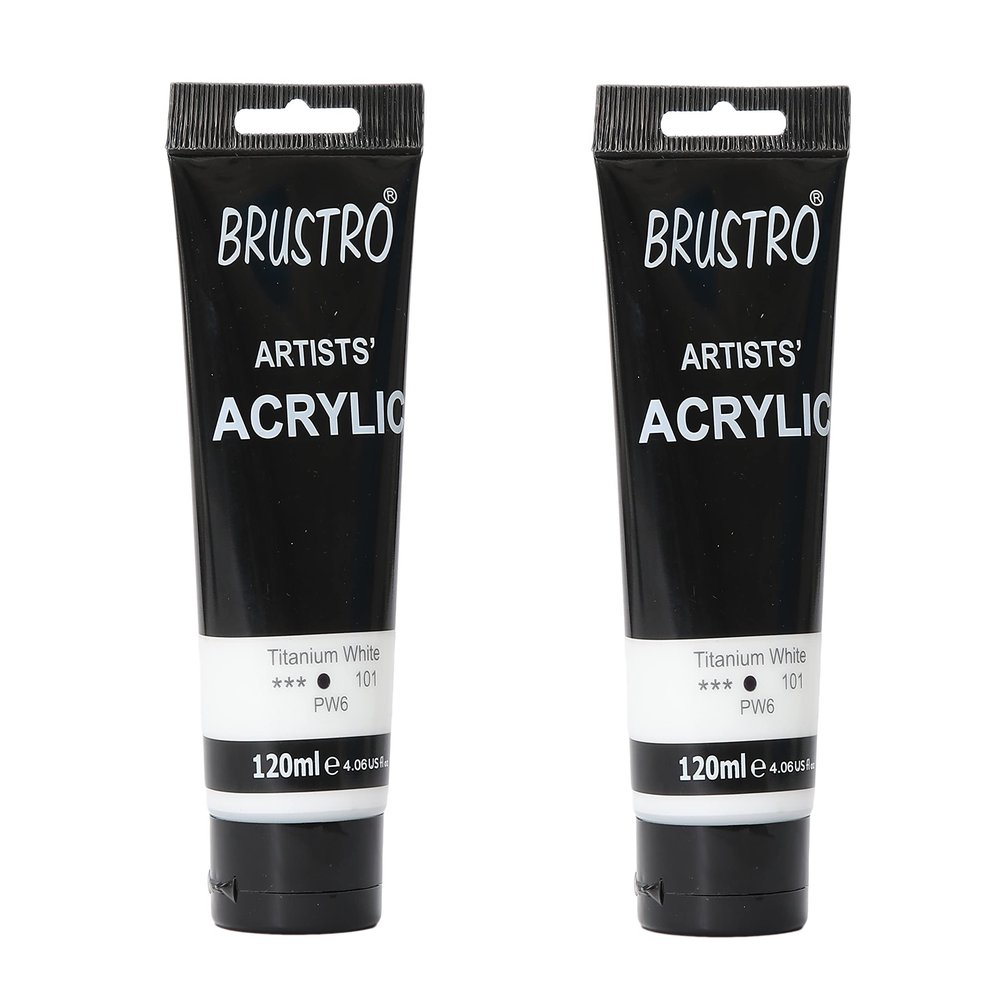 Brustro Artists Acrylic 120ml Titanium White Twin Pack