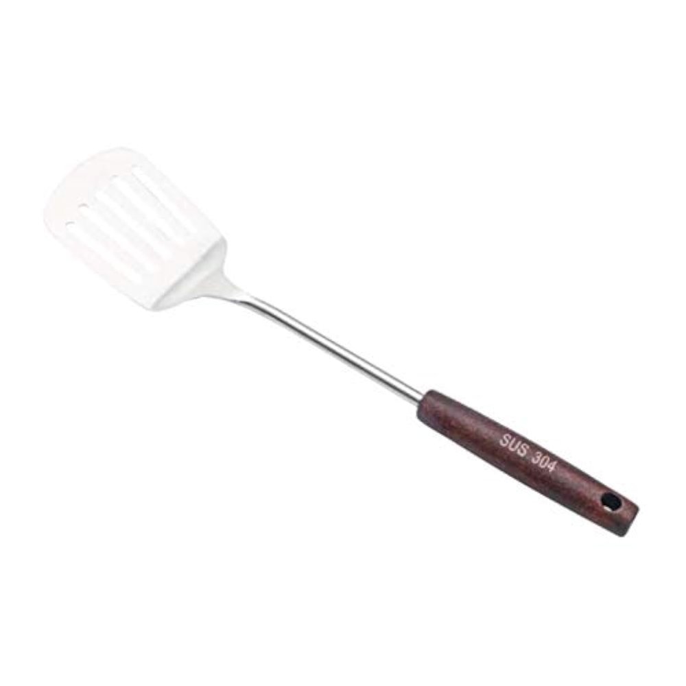 store Naidev Stainless Steel and Bamboo Slotted Wooden Handle Cooking Baking Flipping Grilling Frying Pancake Spatula- Kitchen Turner