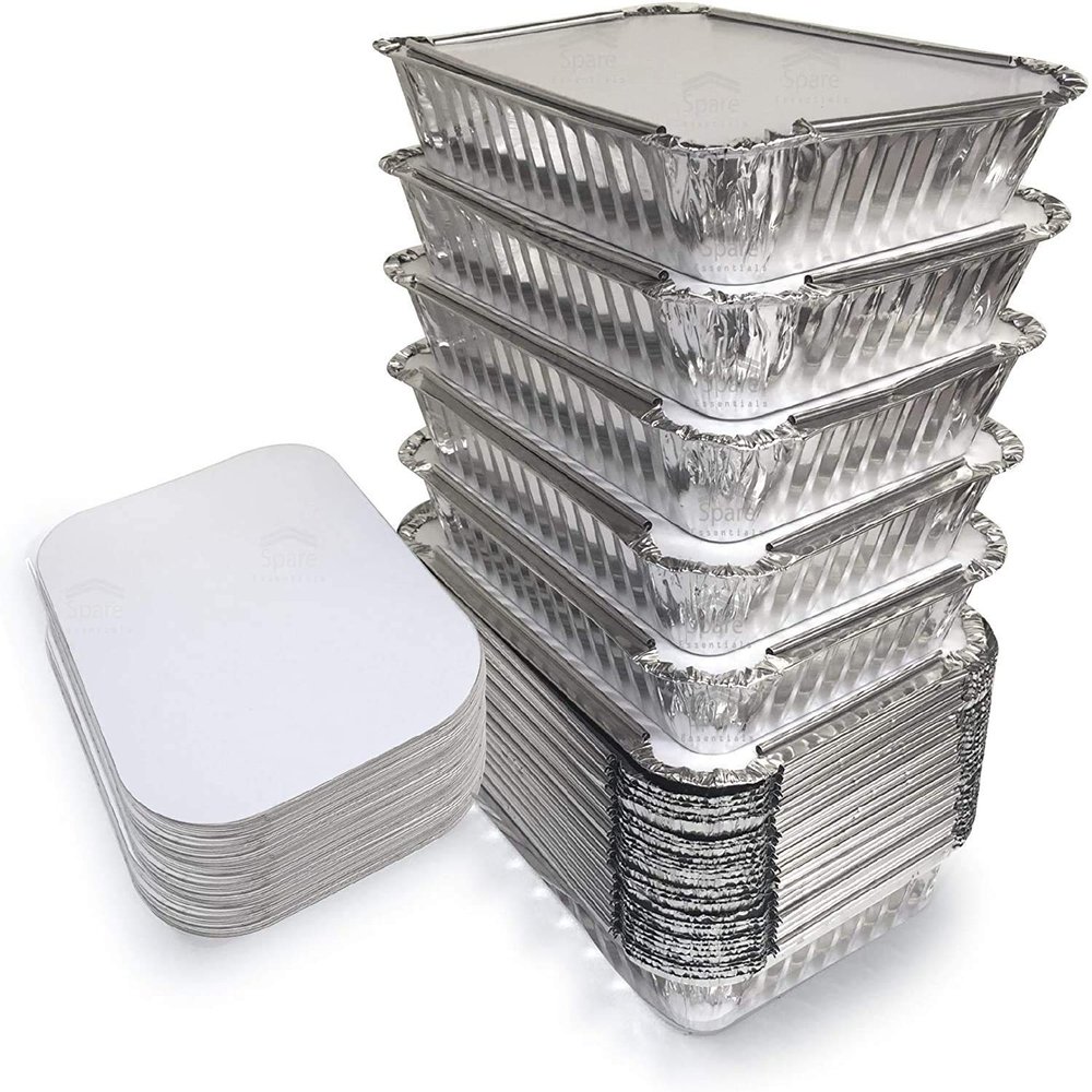 Aluminium Foil Container - 250 ml, Pack of 50, Silver
