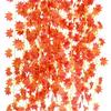 Artificial Ivy Garlands Leafs Creepers (6 Strings) Silk Greenery Hanging Vines Garlands Creeper Leaves for Decoration (6 Strings, Orange, 6 Foot Each). view 1
