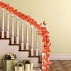 Artificial Ivy Garlands Leafs Creepers (6 Strings) Silk Greenery Hanging Vines Garlands Creeper Leaves for Decoration (6 Strings, Orange, 6 Foot Each). view 3