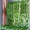 Deehome Artificial Ivy Garlands Round Leafs Creepers (6 Strings) Silk Greenery Hanging Vines Garlands Creeper Leaves for Decoration (6 Strings, 6 Foot Each). view 2