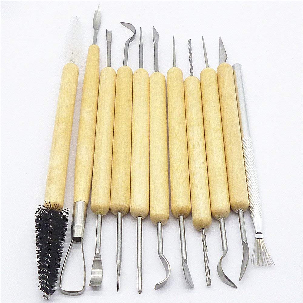 Rangwell 11pc/Set Assorted Pottery Clay Candle Soap Wood Sculpture Carving Hand Tools Kit
