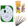 FIRST CLICK Art 12 Wells 301 Palette + Pidilite Rangeela Student Water Color 18 Shades + Set of Flat Brushes + A4 Drawing Ivory Paper 210 GSM 25 Sheets view 2