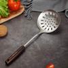 pepplo Stainless Steel Slotted Serving Spoon, Professional Skimmers Spoon with Wooden Handle, Large Kitchen Utensil Cooking Strainer Ladle for Daily Use, 15 Inches view 1