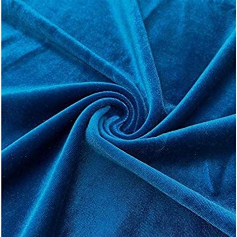 Shakti Fashion Stretch Velvet Velour Fabric Decorative Soft Smooth & Silky Cloth for Home Furnishing, Curtains,Pillows/Cushions and Craft Material (1 Meter, Dark SkyBlue)