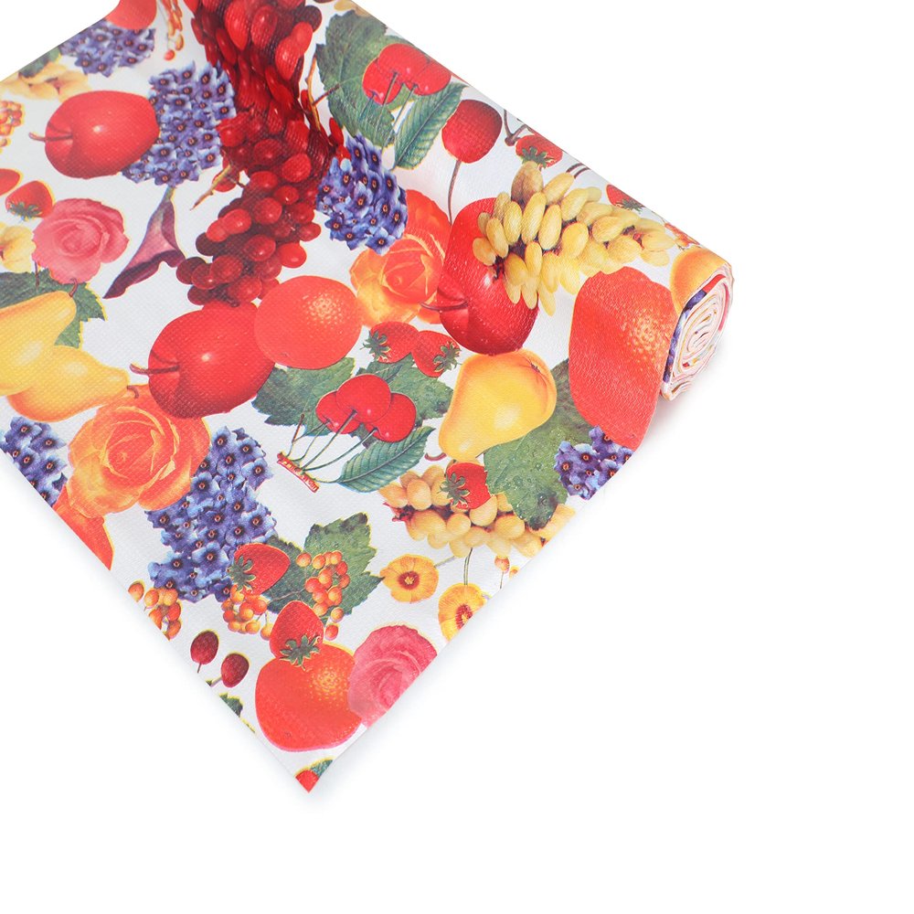 CASA-NEST 10 Metre Long Shelf Liner for Refrige/Kitchen Shleves, Shelf Roll for Cupboard/Almirah,Sheet Roll/Mat for Drawer, Liners for Kitchen Cupboard-Fruit Layout-Roll002