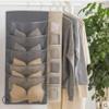 STOIQE Dual Sided Wall Closet Hanging Organizer Storage with Mesh Pockets for Underwear/Bra/Underpants/Socks with Metal Hook Wardrobe Storage Bags/Cloth Space Saver (Gray) view 2