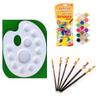 FIRST CLICK Art 12 Wells 301 Palette + Pidilite Rangeela Water Color 18 Shades + Set of Flat Brushes + A4 Drawing Ivory Paper 210 GSM 25 Sheets view 4