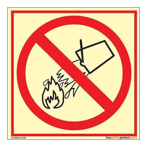 buysafetyposters.com - Do Not Extinguish With Water - Premium Quality Glow In Dark Eco Vinyl Sticker - (300 mm X 300 mm, Multicolor)