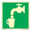 buysafetyposters.com - Drinking Water Glow Sign - Glow In Dark Eco Vinyl Sticker - (300 mm X 300 mm, Multicolor) view 1