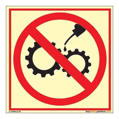 buysafetyposters.com - Do Not Oil The Machine While In Use - Premium Quality Glow In Dark Eco Vinyl Sticker - (300 mm X 300 mm, Multicolor)