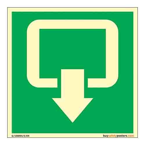 buysafetyposters.com - Way Out Glow Sign - Premium Quality Glow In Dark Eco Vinyl Sticker - (300 mm X 300 mm, Multicolor)