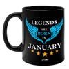 FirseBUY Funny Legends are Born in January Printed Ceramic Coffee Mug Gift for Men, 325ml (Black) view 1