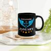 FirseBUY Funny Legends are Born in January Printed Ceramic Coffee Mug Gift for Men, 325ml (Black) view 2