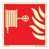 buysafetyposters.com - Fire Hose Reel Glow Sign - Glow In Dark Eco Vinyl Sticker - (300 mm X 300 mm, Multicolor) view 1