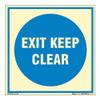 buysafetyposters.com - Keep Exit Clear Glow Sign - Premium Quality Glow In Dark Eco Vinyl Sticker - (300 mm X 300 mm, Multicolor) view 1
