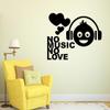 Littlebuds No Music No Love Medium Vinyl Wallsticker(80 cm x 60 cm) view 1